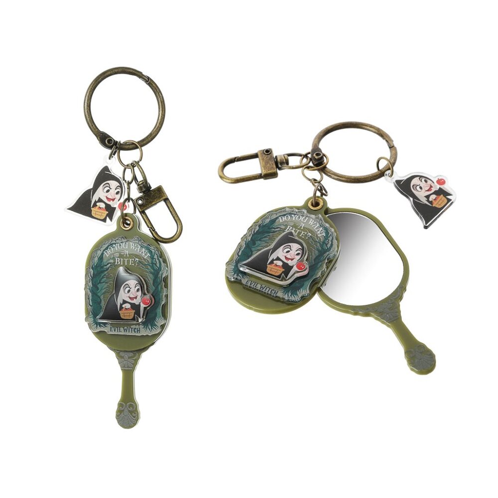 NEW! MINISO DISNEY VILLAINS COLLECTION HANDHELD MIRROR KEYCHAIN (EVIL WITCH)